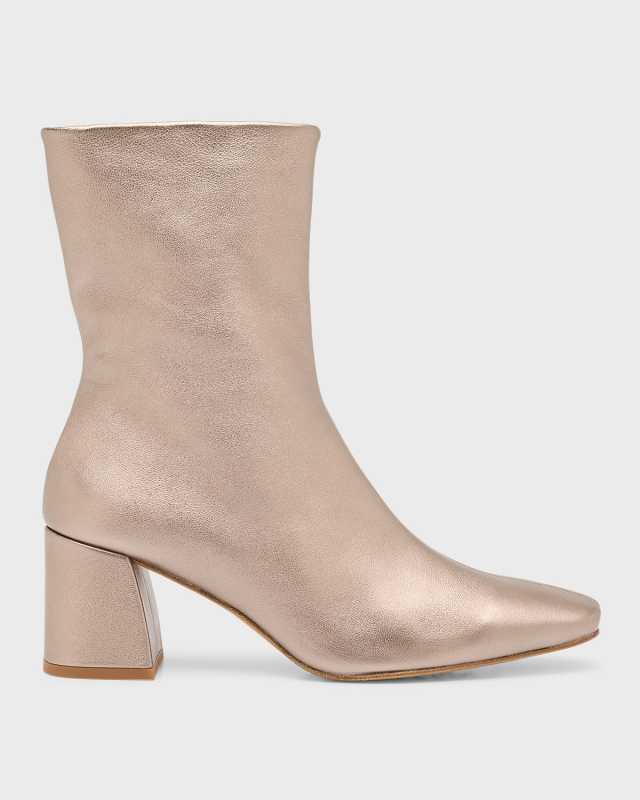 Ilisa Metallic Block-Heel Booties